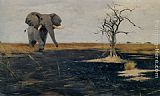 Wilhelm Kuhnert The Lone Elephant painting